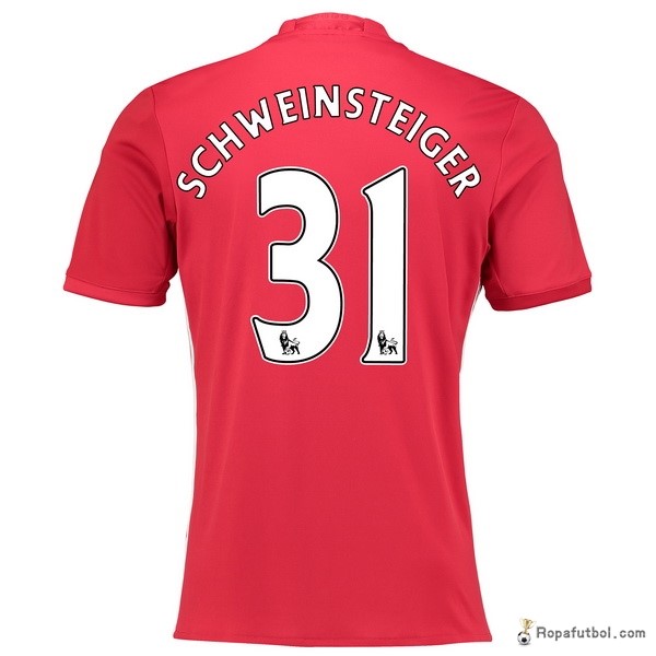 Camiseta Manchester United Replica Primera Ropa Schweinsteiger 2016/17 Rojo